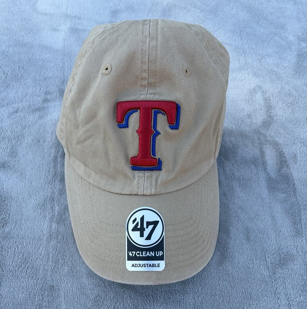 '47 Brand Texas Rangers Baseball Cap Strapback Tan OSFA MLB